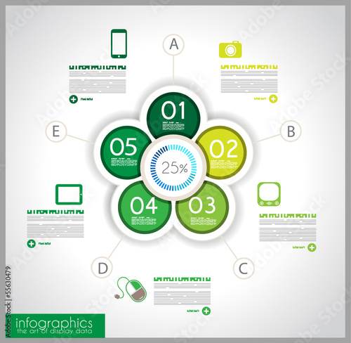 Vector: Infographic design template with paper tags Infographic design template with paper tags