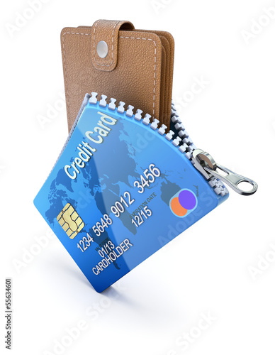 Illustration: Wallet in the credit card Wallet in the credit card