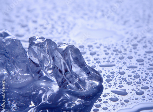 Photo: Melting ice on white Melting ice on white