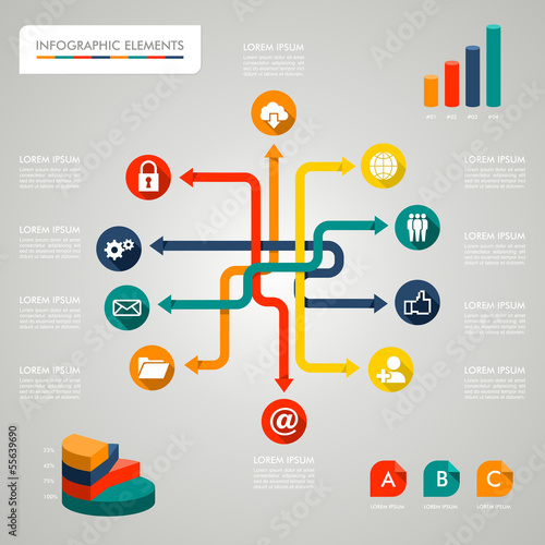 Vector: Infographic diagram icons network illustration Infographic diagram icons network illustration