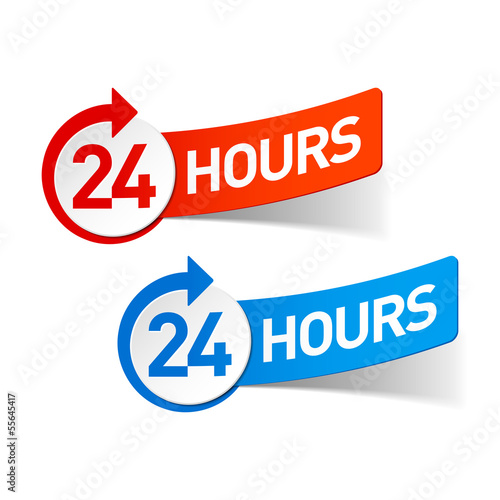 Vector: 24 hours symbol 24 hours symbol