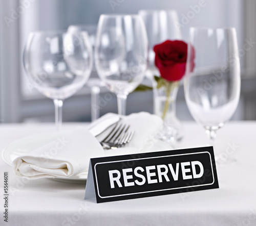Photo: Reserved table at romantic restaurant Reserved table at romantic restaurant