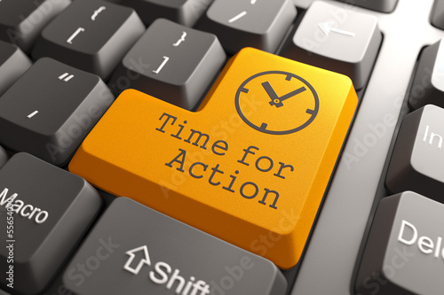 Illustration: Keyboard with Time For Action Button. Keyboard with Time For Action Button.