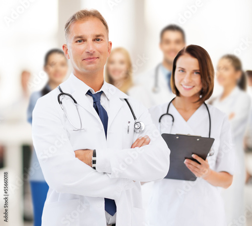 Photo: two doctors in hospital two doctors in hospital