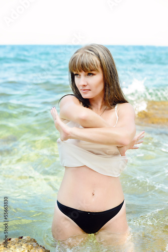 Photo: sensual woman in sea sensual woman in sea