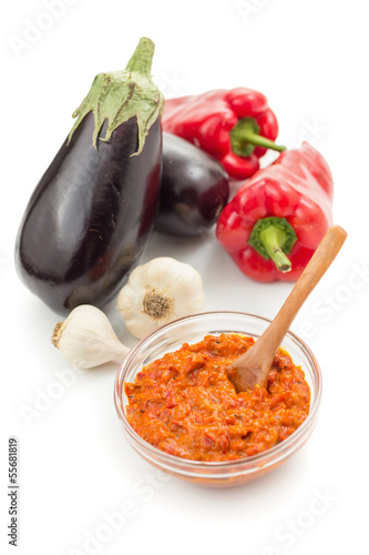 Photo: Ajvar, a delicious roasted red pepper and eggplant dish Ajvar, a delicious roasted red pepper and eggplant dish