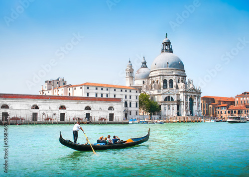 Photo: Gondola on Canal Grande with Santa Maria della Salute, Venice Gondola on Canal Grande with Santa Maria della Salute, Venice