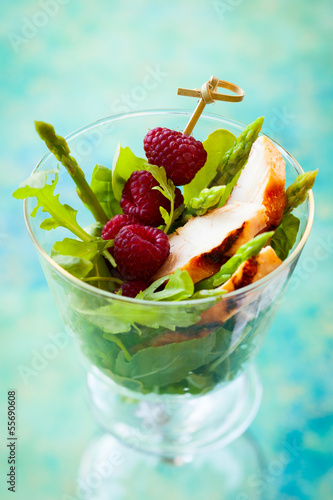 Photo: chicken and raspberry salad chicken and raspberry salad