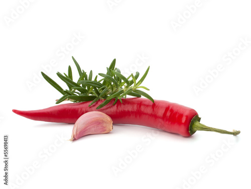 Photo: Chili pepper and flavoring herbs Chili pepper and flavoring herbs