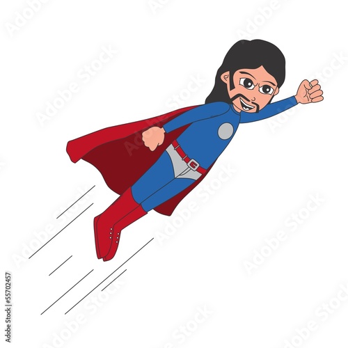 Vector: long hair superhero long hair superhero