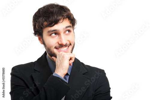 Photo: Thoughtful businessman isolated on white Thoughtful businessman isolated on white