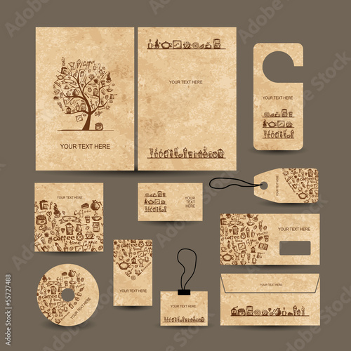 Vector: Business cards collection with coffee concept design Business cards collection with coffee concept design