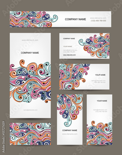 Vector: Business cards collection, abstract waves design Business cards collection, abstract waves design