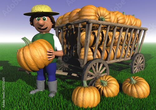Illustration: Kürbisernte im Herbst Kürbisernte im Herbst