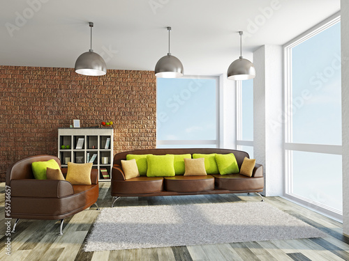 Illustration: Livingroom with furniture Livingroom with furniture