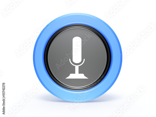 Illustration: microphone circular icon on white background microphone circular icon on white background