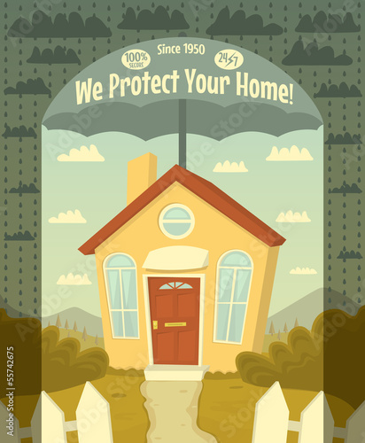Vector: We protect your home. Vector illustration. We protect your home. Vector illustration.
