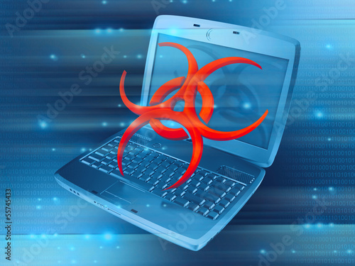 Illustration: Virus in the PC (laptop) Virus in the PC (laptop)