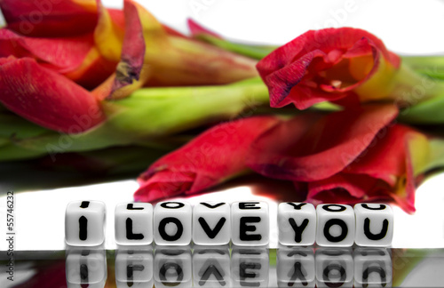 Photo: I love you with red flowers I love you with red flowers