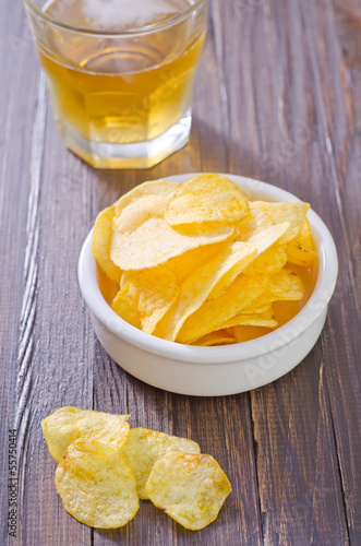 Photo: chips from potato with beer chips from potato with beer