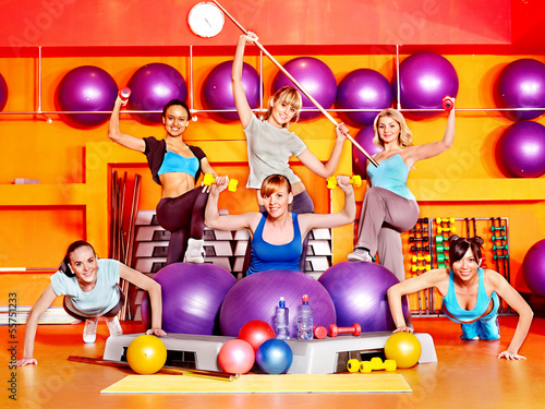 Photo: Women in aerobics class. Women in aerobics class.