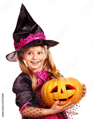 Photo: Witch children at Halloween party. Witch children at Halloween party.