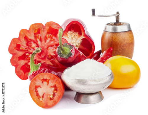 Photo: Vegetables isolated on white Vegetables isolated on white