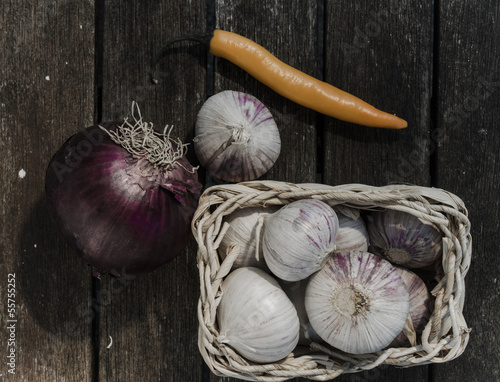 Photo: chilli, garlic and onion chilli, garlic and onion