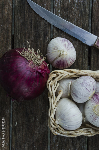 Photo: chopping garlic and onion chopping garlic and onion
