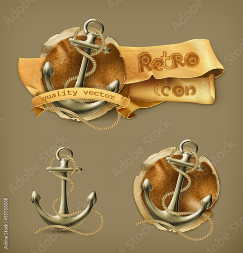 Vector: Anchor icon set Anchor icon set