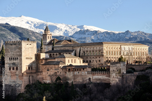Photo: Aerial view of Alhambra Palace in Granada Aerial view of Alhambra Palace in Granada