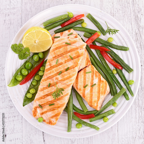 Photo: salmon and vegetable salmon and vegetable
