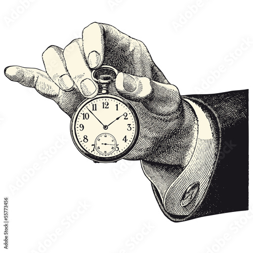 Vector: Main d'homme tenant une montre Main d'homme tenant une montre