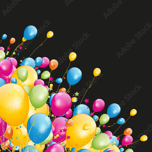 Vector: fond abstrait, ballons sur fond noir fond abstrait, ballons sur fond noir