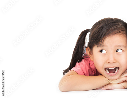 Photo: close up surprised face of little girl looking something close up surprised face of little girl looking something
