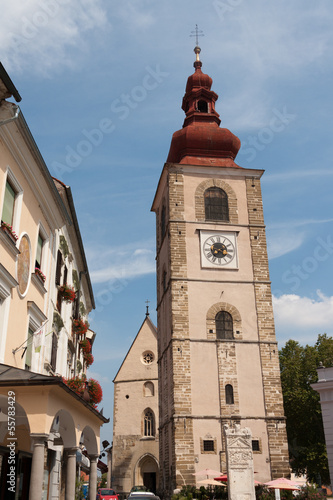 Photo: Ptuj - City Tower and St. George church in Slovenian square Ptuj - City Tower and St. George church in Slovenian square