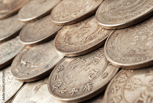 Photo: Chinese coins. Chinese coins.