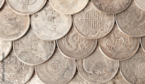 Photo: Chinese coins. Chinese coins.