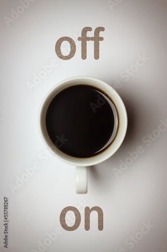 Photo: "Lichtschalter" Kaffee on/off Konzept "Lichtschalter" Kaffee on/off Konzept