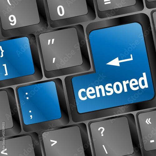 Illustration: censored word on computer keyboard pc key censored word on computer keyboard pc key