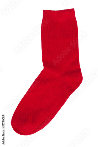 Photo: Red knitted sock Red knitted sock