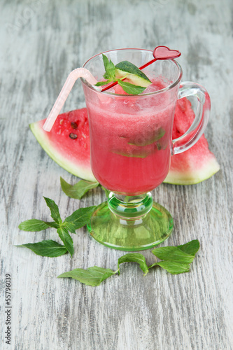 Photo: Glass of fresh watermelon juice, Glass of fresh watermelon juice,
