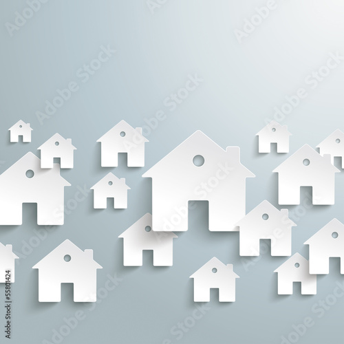Vector: White Paper Houses Background White Paper Houses Background