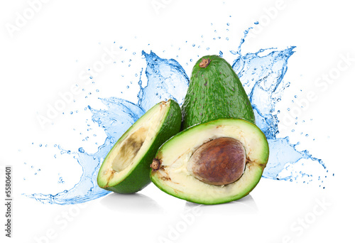 Photo: Avocado with water splash Avocado with water splash