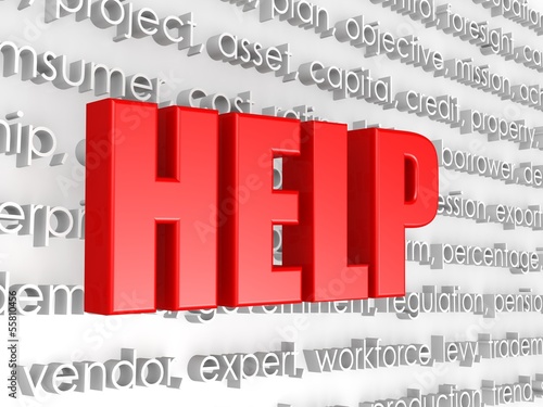 Illustration: Help in word cloud Help in word cloud