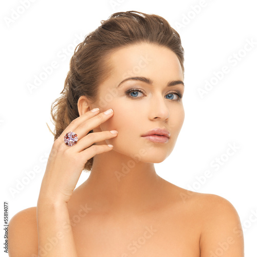 Photo: woman with purple cocktail ring woman with purple cocktail ring