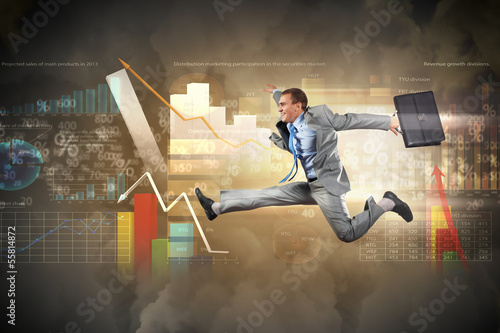 Photo: Image of running businessman Image of running businessman