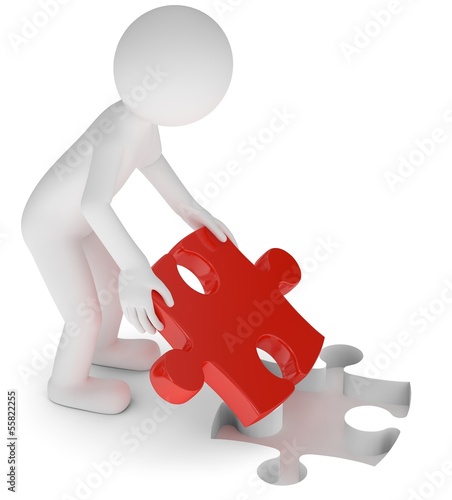 Illustration: das richtige Puzzleteil das richtige Puzzleteil