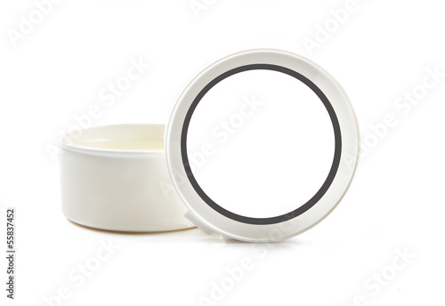Photo: White container with space for text White container with space for text