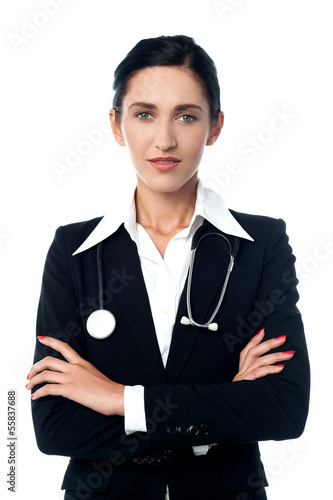 Photo: Confident looking lady doctor, arms crossed Confident looking lady doctor, arms crossed
